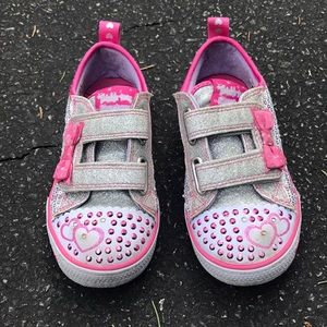 Sketchers Twinkle Toes silver and pink- Size 10